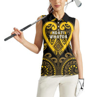 Custom Aotearoa Ngati Whatua Women Sleeveless Polo Shirt Maori Tribal Pattern LT05 - Polynesian Pride
