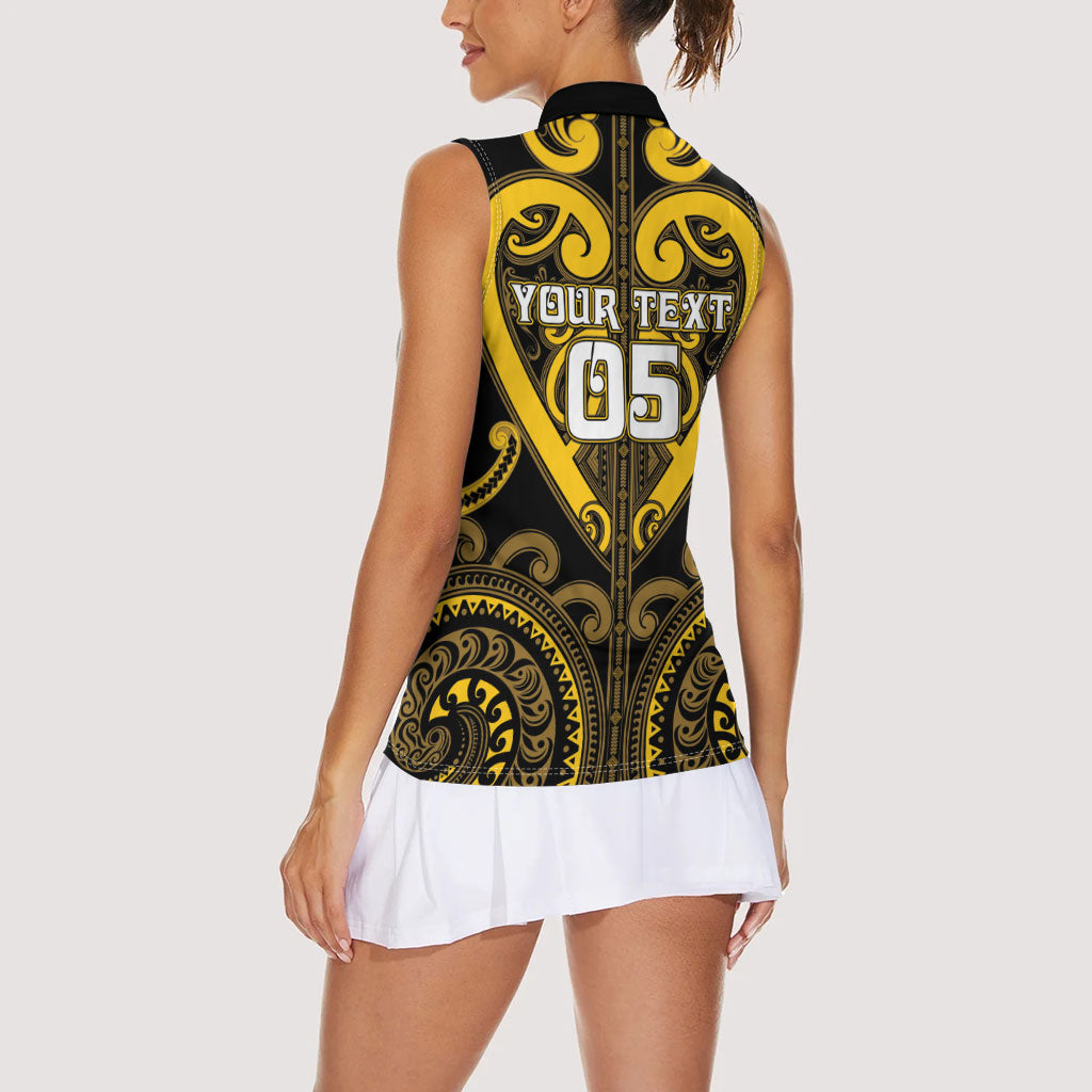 Custom Aotearoa Ngati Whatua Women Sleeveless Polo Shirt Maori Tribal Pattern LT05 - Polynesian Pride