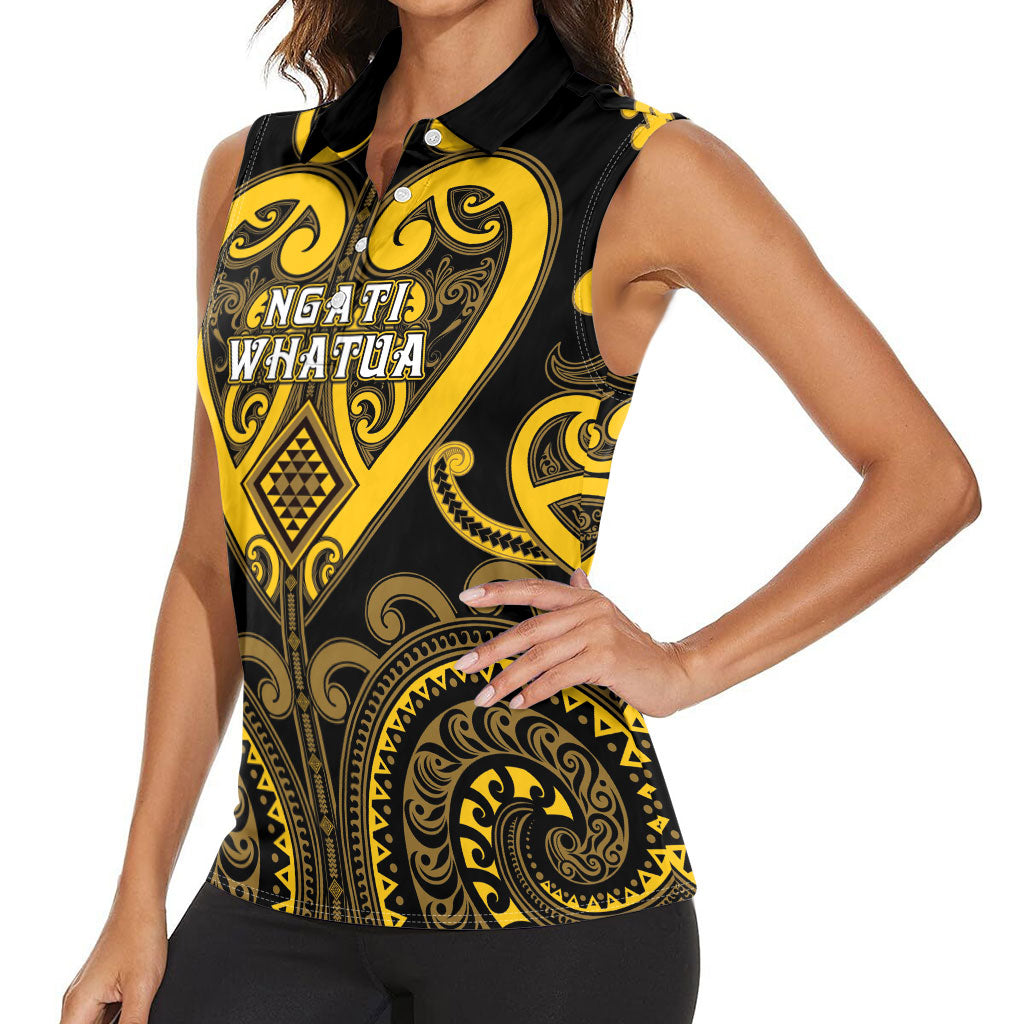 Custom Aotearoa Ngati Whatua Women Sleeveless Polo Shirt Maori Tribal Pattern LT05 - Polynesian Pride