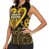 Custom Aotearoa Ngati Whatua Women Sleeveless Polo Shirt Maori Tribal Pattern LT05 - Polynesian Pride