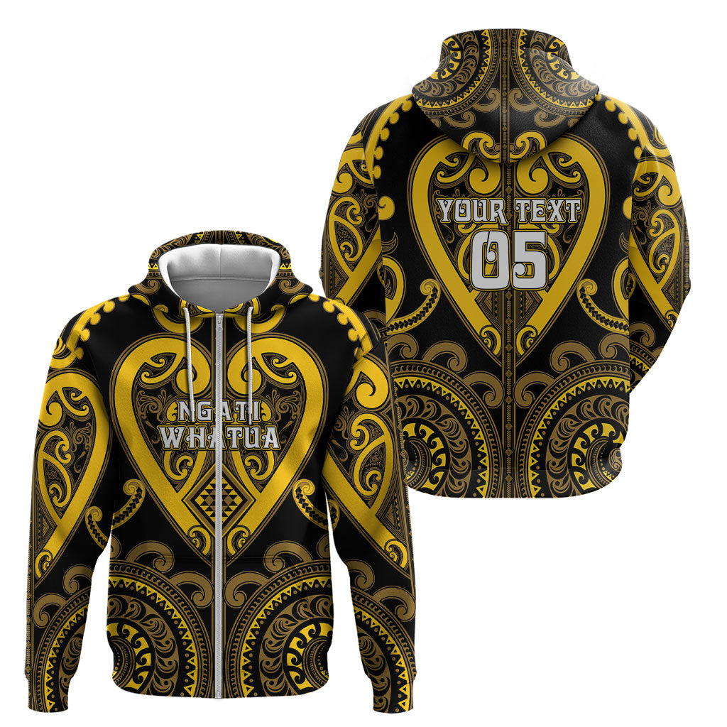 Custom Aotearoa Ngati Whatua Zip Hoodie Maori Tribal Pattern LT05 - Polynesian Pride