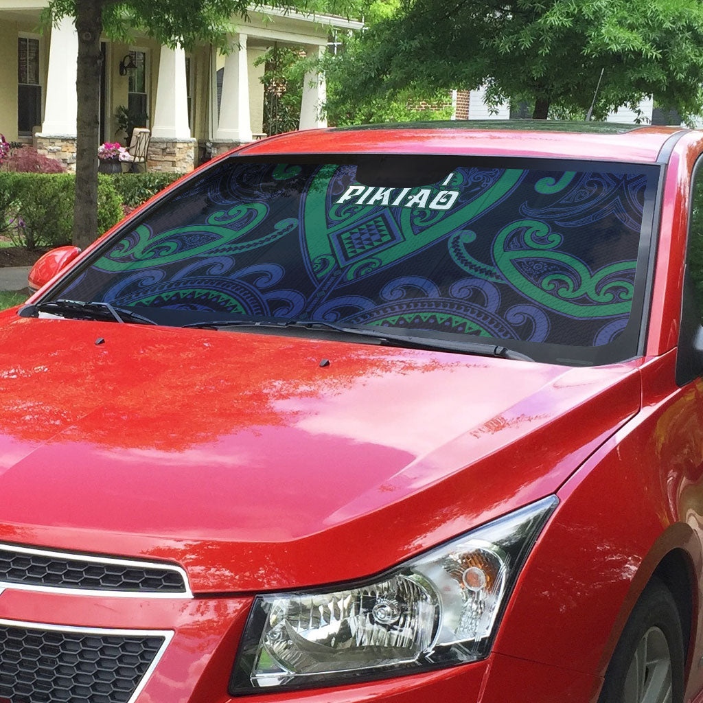 Aotearoa Ngati Pikiao Auto Sun Shade Maori Tribal Pattern LT05 - Polynesian Pride
