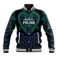 Custom Aotearoa Ngati Pikiao Baseball Jacket Maori Tribal Pattern LT05 Unisex Green - Polynesian Pride