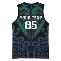Custom Aotearoa Ngati Pikiao Basketball Jersey Maori Tribal Pattern LT05 - Polynesian Pride