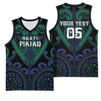 Custom Aotearoa Ngati Pikiao Basketball Jersey Maori Tribal Pattern LT05 - Polynesian Pride
