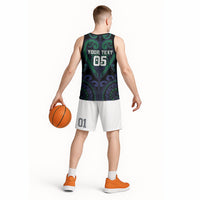 Custom Aotearoa Ngati Pikiao Basketball Jersey Maori Tribal Pattern LT05 - Polynesian Pride