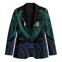 Custom Aotearoa Ngati Pikiao Blazer Maori Tribal Pattern LT05 Unisex Green - Polynesian Pride