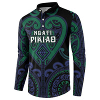 Custom Aotearoa Ngati Pikiao Button Sweatshirt Maori Tribal Pattern LT05 - Polynesian Pride