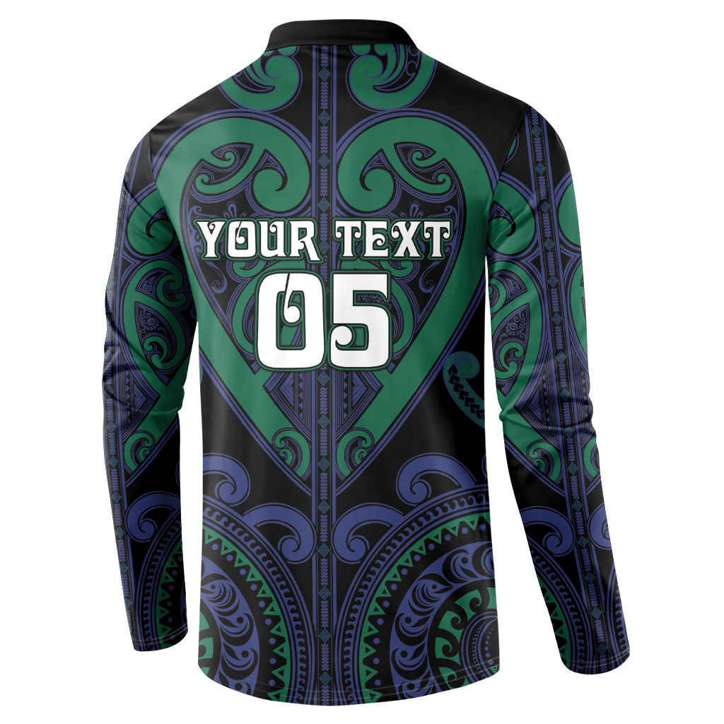Custom Aotearoa Ngati Pikiao Button Sweatshirt Maori Tribal Pattern LT05 - Polynesian Pride