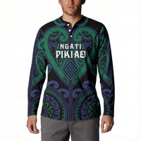 Custom Aotearoa Ngati Pikiao Button Sweatshirt Maori Tribal Pattern LT05 - Polynesian Pride