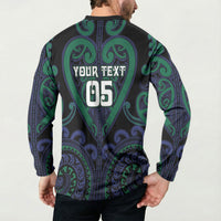 Custom Aotearoa Ngati Pikiao Button Sweatshirt Maori Tribal Pattern LT05 - Polynesian Pride