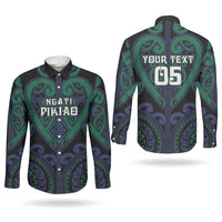 Custom Aotearoa Ngati Pikiao Couples Matching Puletasi and Long Sleeve Button Shirt Maori Tribal Pattern LT05 - Polynesian Pride