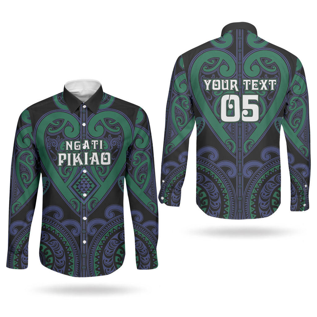 Custom Aotearoa Ngati Pikiao Couples Matching Summer Maxi Dress and Long Sleeve Button Shirt Maori Tribal Pattern LT05 - Polynesian Pride