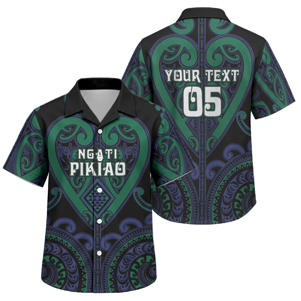 Custom Aotearoa Ngati Pikiao Family Matching Long Sleeve Bodycon Dress and Hawaiian Shirt Maori Tribal Pattern LT05 Son's Shirt Green - Polynesian Pride