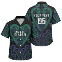 Custom Aotearoa Ngati Pikiao Family Matching Long Sleeve Bodycon Dress and Hawaiian Shirt Maori Tribal Pattern LT05 Son's Shirt Green - Polynesian Pride