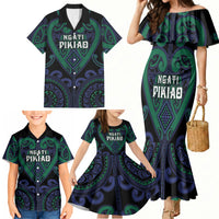 Custom Aotearoa Ngati Pikiao Family Matching Mermaid Dress and Hawaiian Shirt Maori Tribal Pattern LT05 - Polynesian Pride