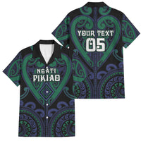 Custom Aotearoa Ngati Pikiao Family Matching Mermaid Dress and Hawaiian Shirt Maori Tribal Pattern LT05 Dad's Shirt - Short Sleeve Green - Polynesian Pride