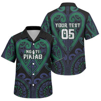 Custom Aotearoa Ngati Pikiao Family Matching Puletasi and Hawaiian Shirt Maori Tribal Pattern LT05 Son's Shirt Green - Polynesian Pride