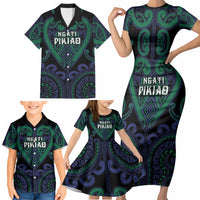 Custom Aotearoa Ngati Pikiao Family Matching Short Sleeve Bodycon Dress and Hawaiian Shirt Maori Tribal Pattern LT05 - Polynesian Pride