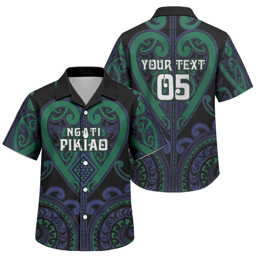 Custom Aotearoa Ngati Pikiao Family Matching Short Sleeve Bodycon Dress and Hawaiian Shirt Maori Tribal Pattern LT05 Son's Shirt Green - Polynesian Pride