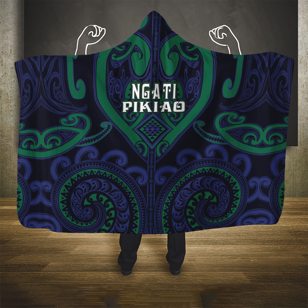Aotearoa Ngati Pikiao Hooded Blanket Maori Tribal Pattern LT05 - Polynesian Pride