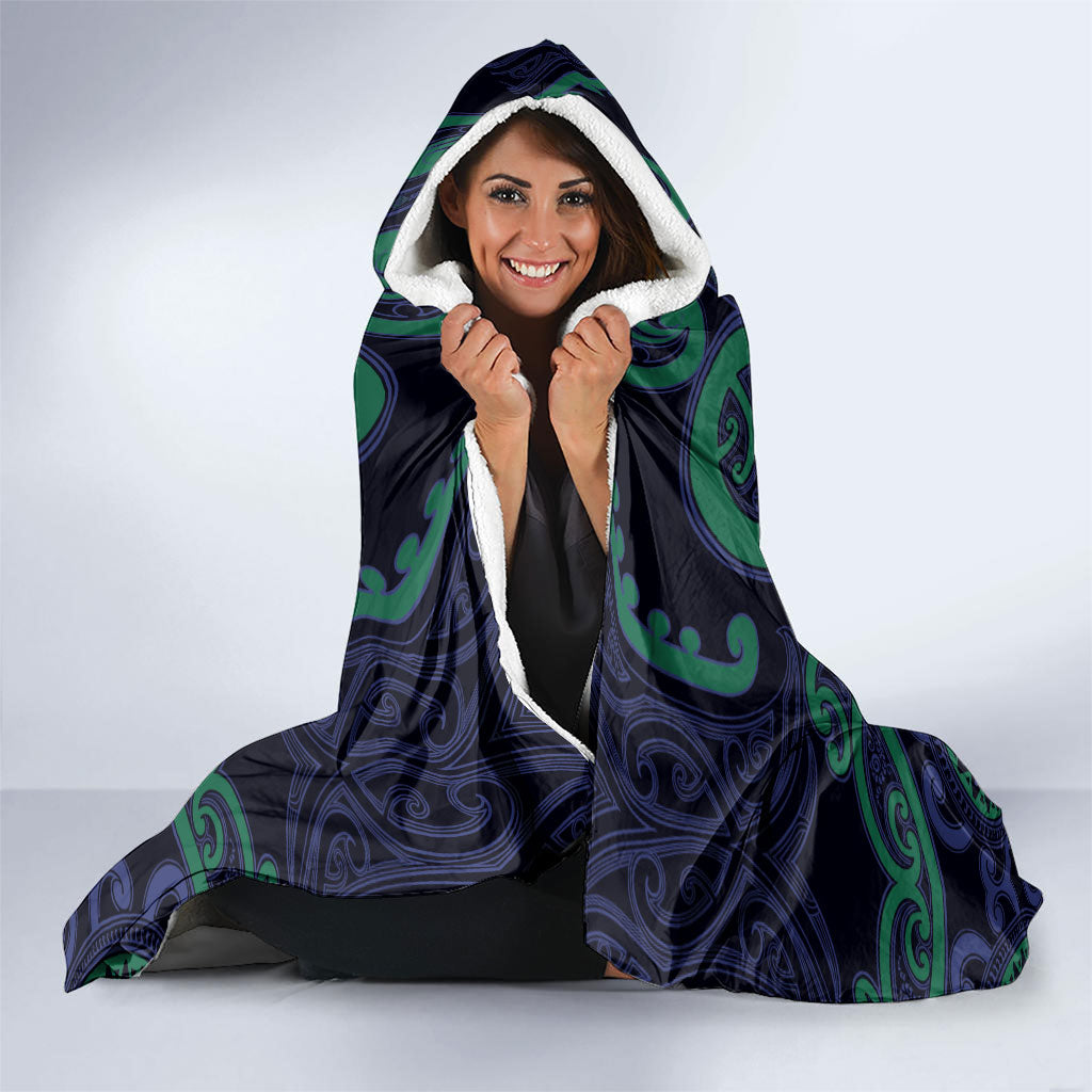 Aotearoa Ngati Pikiao Hooded Blanket Maori Tribal Pattern LT05 - Polynesian Pride