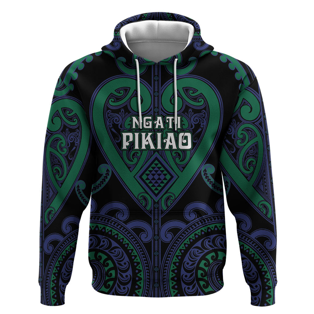 Custom Aotearoa Ngati Pikiao Hoodie Maori Tribal Pattern LT05 Pullover Hoodie Green - Polynesian Pride