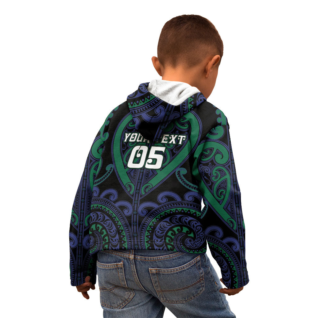 Custom Aotearoa Ngati Pikiao Kid Hoodie Maori Tribal Pattern LT05 - Polynesian Pride