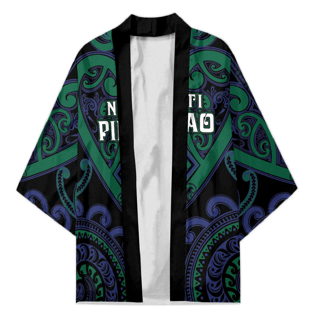 Custom Aotearoa Ngati Pikiao Kimono Maori Tribal Pattern LT05 Unisex Green - Polynesian Pride