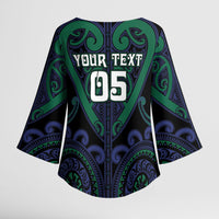 Custom Aotearoa Ngati Pikiao Kimono Sleeve Blouse Maori Tribal Pattern LT05 - Polynesian Pride