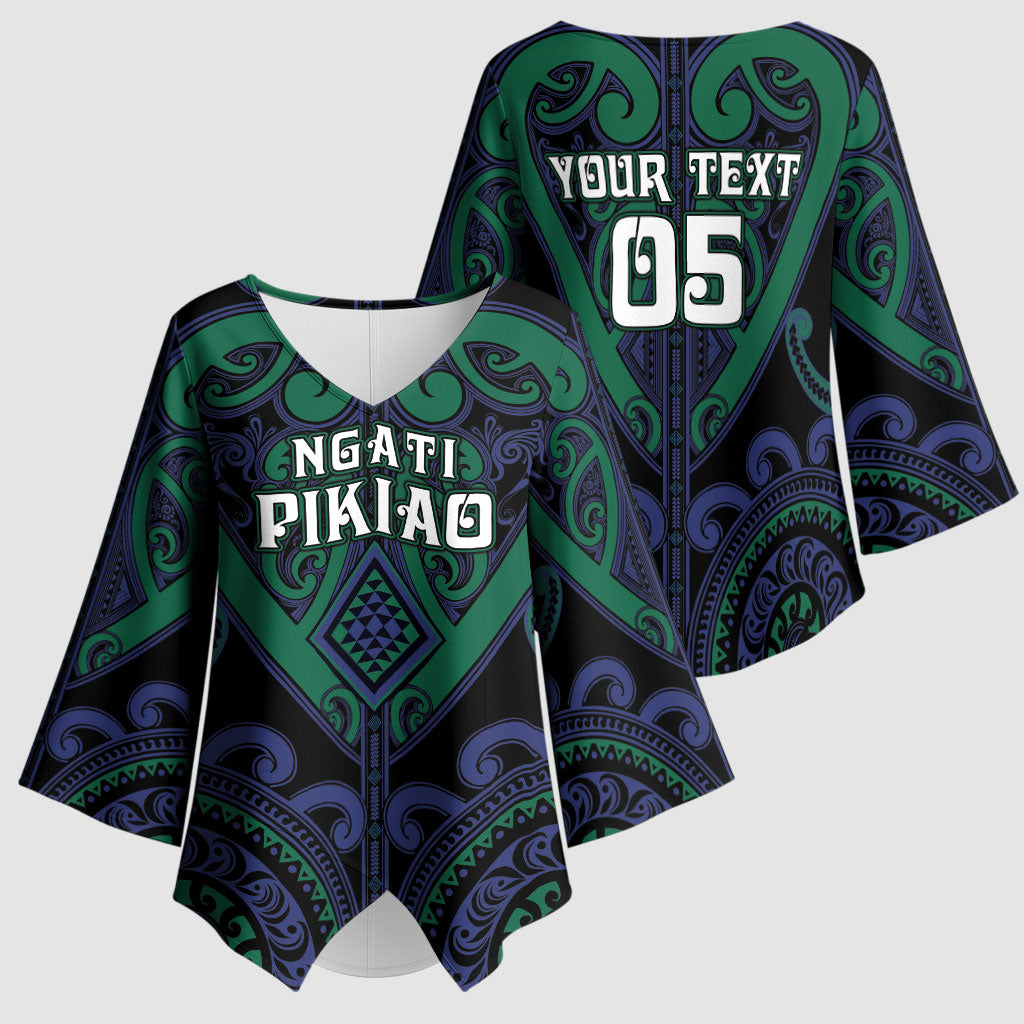 Custom Aotearoa Ngati Pikiao Kimono Sleeve Blouse Maori Tribal Pattern LT05 - Polynesian Pride