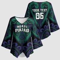 Custom Aotearoa Ngati Pikiao Kimono Sleeve Blouse Maori Tribal Pattern LT05 - Polynesian Pride