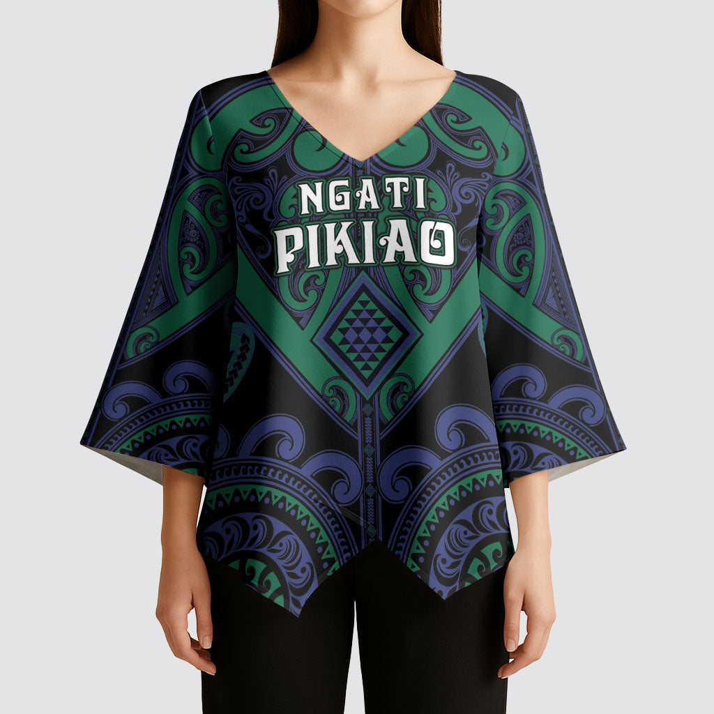 Custom Aotearoa Ngati Pikiao Kimono Sleeve Blouse Maori Tribal Pattern LT05 - Polynesian Pride
