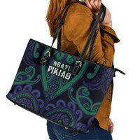 Aotearoa Ngati Pikiao Leather Tote Bag Maori Tribal Pattern LT05 - Polynesian Pride