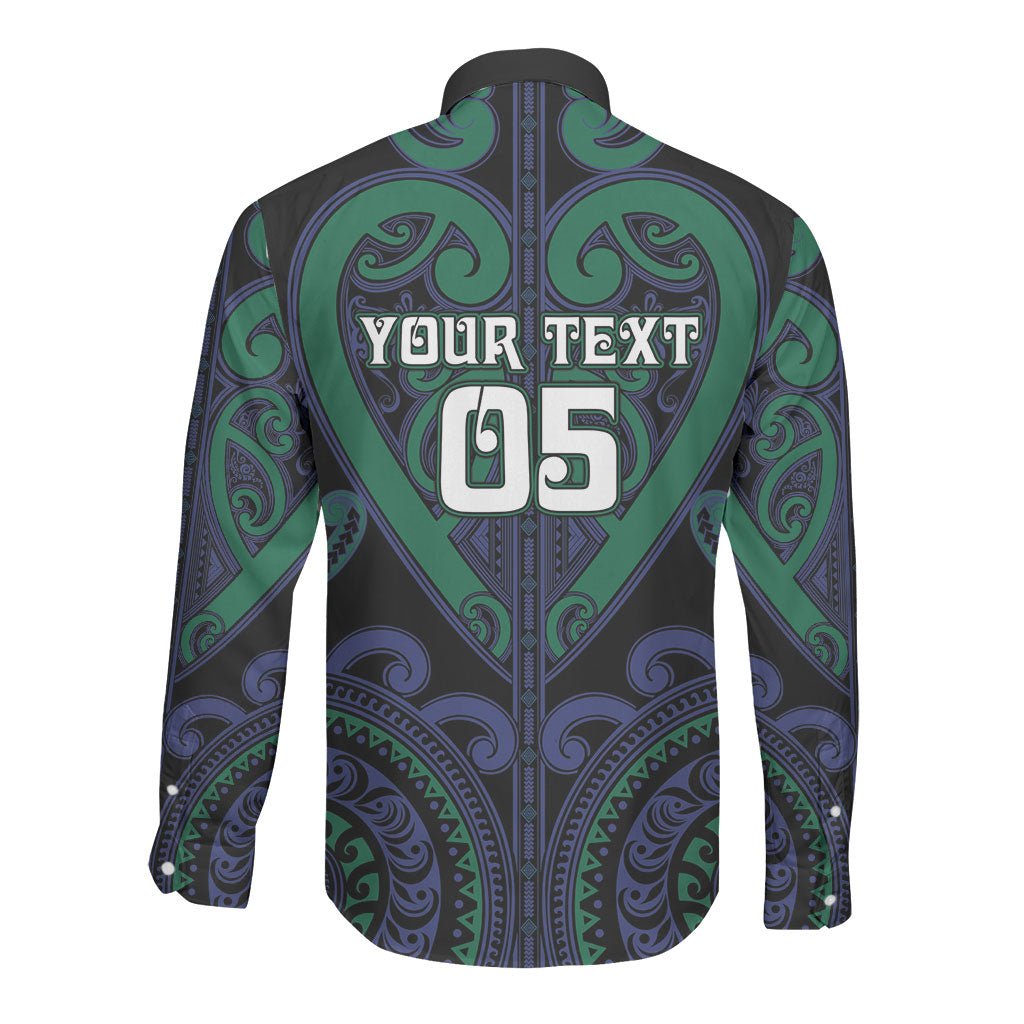 Custom Aotearoa Ngati Pikiao Long Sleeve Button Shirt Maori Tribal Pattern LT05 - Polynesian Pride