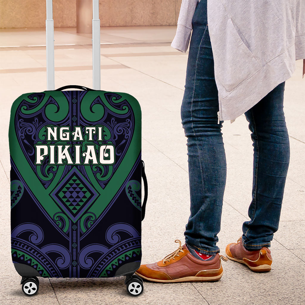 Aotearoa Ngati Pikiao Luggage Cover Maori Tribal Pattern LT05 Green - Polynesian Pride
