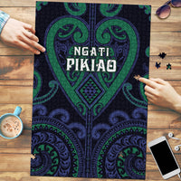 Aotearoa Ngati Pikiao Puzzle Maori Tribal Pattern LT05 Green - Polynesian Pride