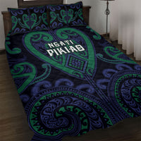 Aotearoa Ngati Pikiao Quilt Bed Set Maori Tribal Pattern LT05 Green - Polynesian Pride