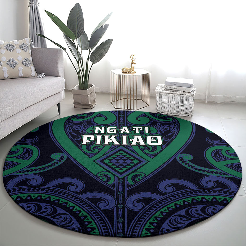 Aotearoa Ngati Pikiao Round Carpet Maori Tribal Pattern LT05 - Polynesian Pride