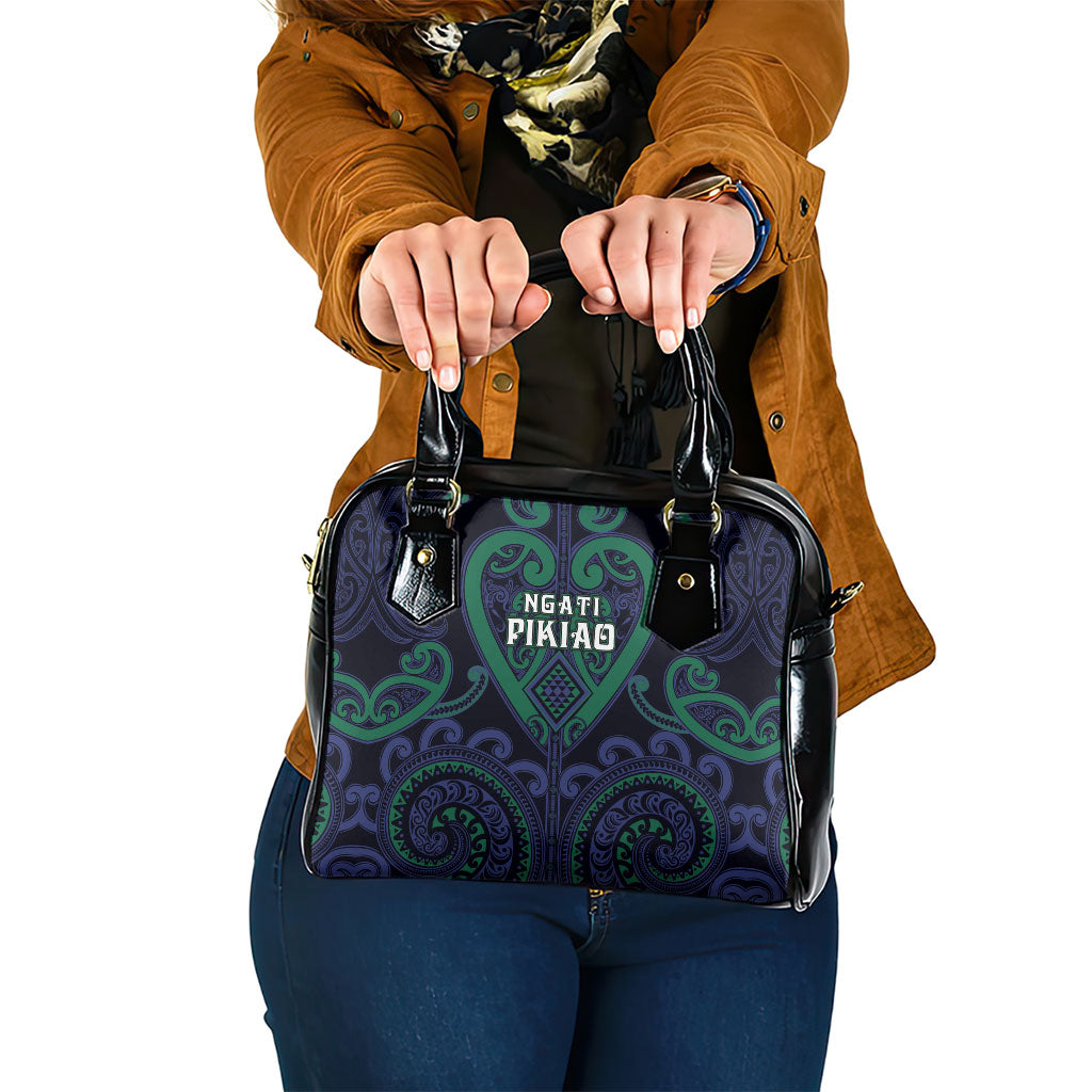 Aotearoa Ngati Pikiao Shoulder Handbag Maori Tribal Pattern LT05 One Size Green - Polynesian Pride
