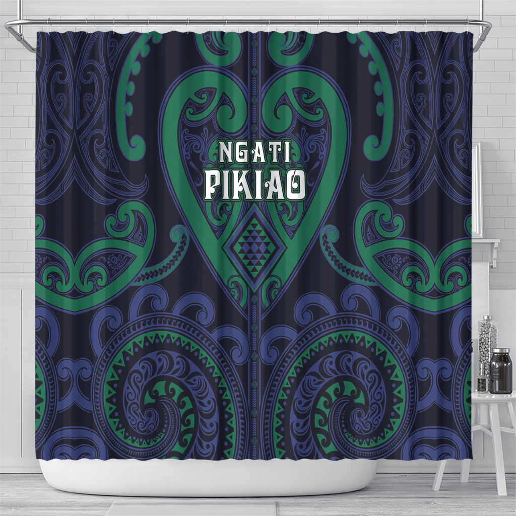 Aotearoa Ngati Pikiao Shower Curtain Maori Tribal Pattern LT05 - Polynesian Pride
