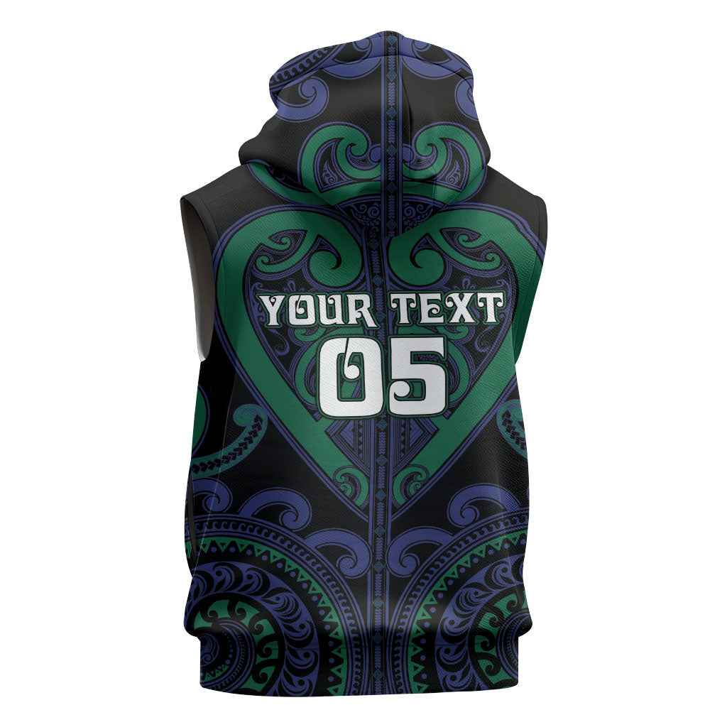 Custom Aotearoa Ngati Pikiao Sleeveless Hoodie Maori Tribal Pattern LT05 - Polynesian Pride