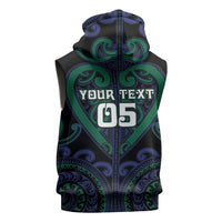 Custom Aotearoa Ngati Pikiao Sleeveless Hoodie Maori Tribal Pattern LT05 - Polynesian Pride