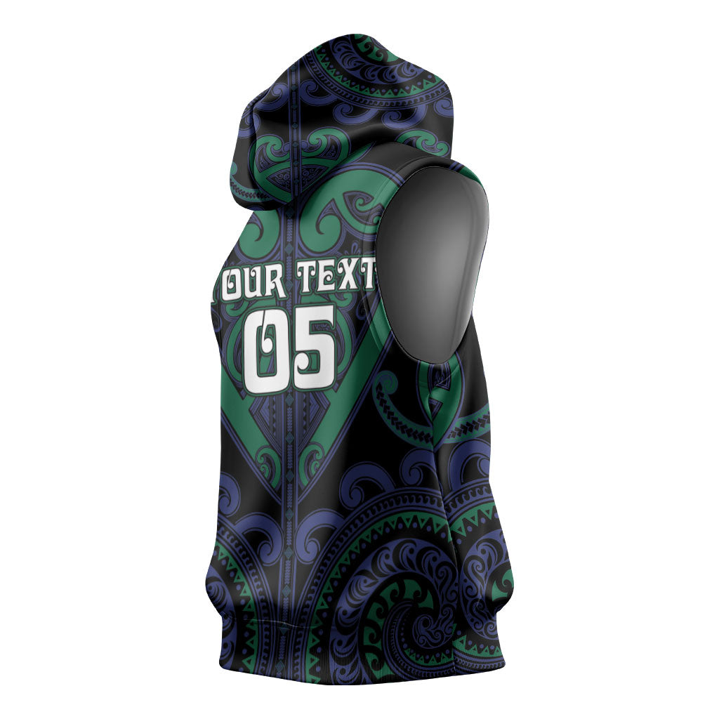 Custom Aotearoa Ngati Pikiao Sleeveless Hoodie Maori Tribal Pattern LT05 - Polynesian Pride