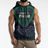 Custom Aotearoa Ngati Pikiao Sleeveless Zip Hoodie Maori Tribal Pattern LT05 - Polynesian Pride