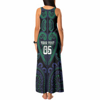 Custom Aotearoa Ngati Pikiao Tank Maxi Dress Maori Tribal Pattern LT05 - Polynesian Pride