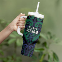 Custom Aotearoa Ngati Pikiao Tumbler With Handle Maori Tribal Pattern LT05 - Polynesian Pride