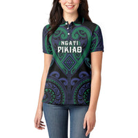 Custom Aotearoa Ngati Pikiao Women Polo Shirt Maori Tribal Pattern LT05 - Polynesian Pride
