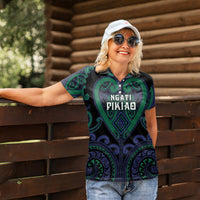 Custom Aotearoa Ngati Pikiao Women Polo Shirt Maori Tribal Pattern LT05 - Polynesian Pride
