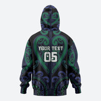 Custom Aotearoa Ngati Pikiao Zip Hoodie Maori Tribal Pattern LT05 - Polynesian Pride